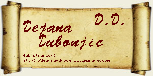 Dejana Dubonjić vizit kartica